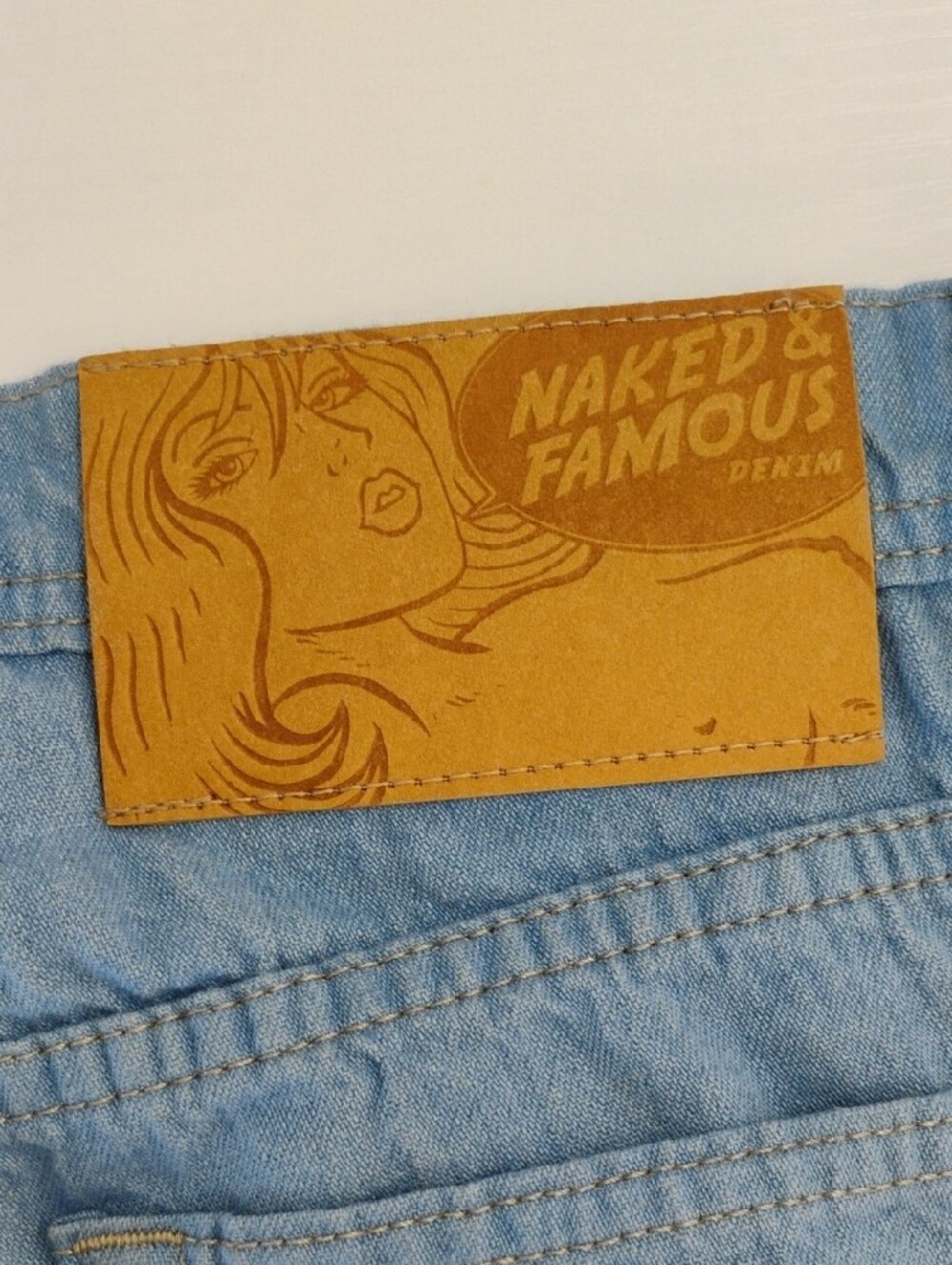 Naked & Famous Weird Guy Sky High Selvedge Pale Blue Cotton Hemp Jeans 31x35 - Picture 4 of 16